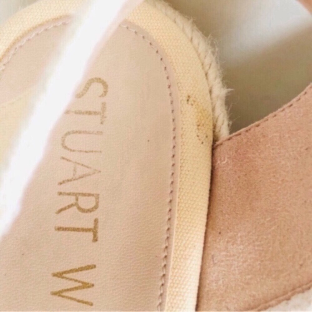 STUART WEITZMAN MIRELLA Cream Crisscross Wedge Espadrille Sandals - Picture 5 of 16